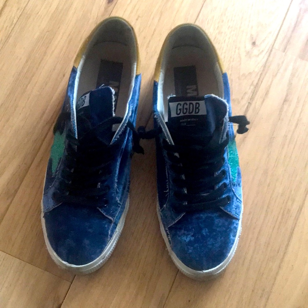 Golden Goose Deluxe May Velvet Distressed Sneakers - not new, no bag or box